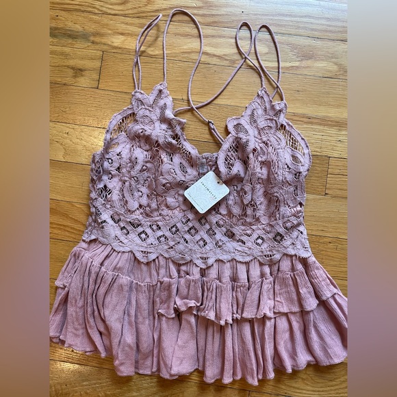 Free People Adella Cami Pink Mauve -Size M NWT - Picture 5 of 5